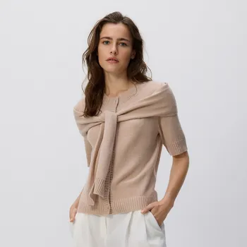 Dámský svetr Reserved - Kardigan s&nbsp;příměsí vlny - béžová - 462GP-08X - 462GP-08X-L