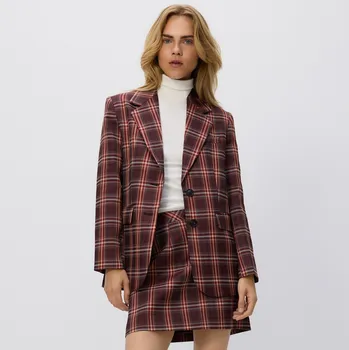 Dámská sukně Reserved - Kostkovaná minisukně - bordó - 915IV-53X - 915IV-53X-M