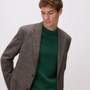 Pánský svetr Reserved - Bavlněný svetr - zelená - 045FR-77X - 045FR-77X-XXL