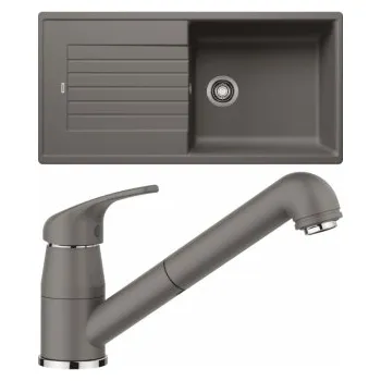 Granitový dřez Blanco Set 12-B 25 Zia XL 6 S Šedá vulkán + Daras-S Šedá vulkán