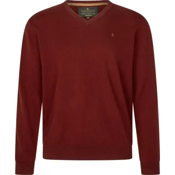 Pánský svetr Seeland - Pine V výstřih svetr pánský Merlot Bordo L