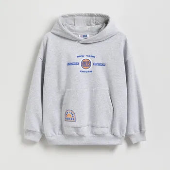 Chlapecká mikina Reserved - Mikina New York Knicks NBA - světle šedá - 935FJ-09M - 935FJ-09M-116