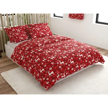 Povlečení Povlečení z mikrovlákna VELVET CHRISTMAS červené Rozměr povlečení: 70 x 90 cm | 140 x 220 cm, 140x200 / 70x90 cm, 140x220 / 70x90 cm, 200x220 + 2 polštáře 70x90 cm