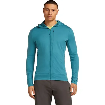 Pánská mikina Pánská merino mikina s kapucí ICEBREAKER Mens 260 Quantum IV LS Zip Hood, Topaz velikost: M