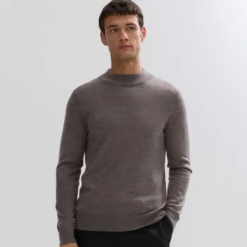 Pánský svetr Reserved - Svetr z vlny merino - kávová - 442GQ-84M - 442GQ-84M-M