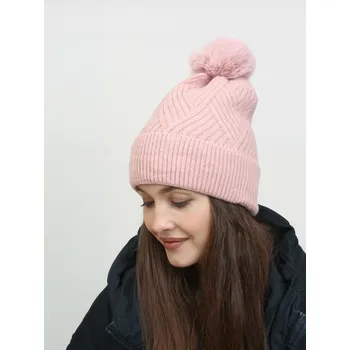 Čepice Zimní pletená čepice v růžové barvě CZ-
