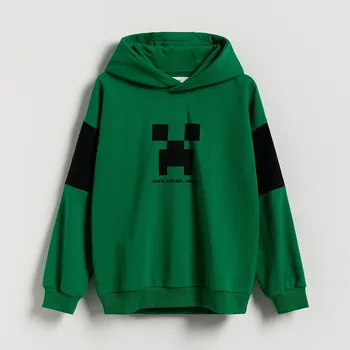 Chlapecká mikina Reserved - Mikina Minecraft - zelená - 918FJ-77X - 918FJ-77X-158
