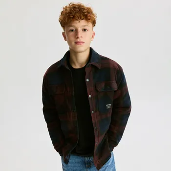 Reserved - Kostkovaná košile - hnědá - 025FO-83X - 025FO-83X-122