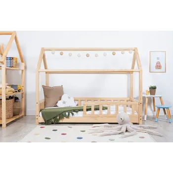 Dětská postel Dětská postel domeček se zábranou Tea - přírodní