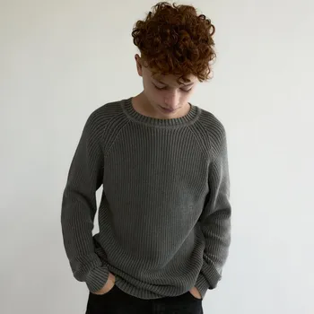 Chlapecká mikina Reserved - Bavlněný svetr - tmavě šedá - 836BE-90X - 836BE-90X-152