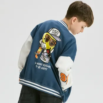 Chlapecká mikina Reserved - Bavlněná mikina bomber SmileyWorld® - ocelově modrá - 434CJ-95X - 434CJ-95X-U12