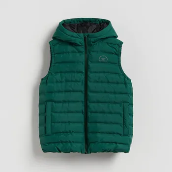 Reserved - Prošívaná vesta s kapucí - zelená - 816ET-77X - 816ET-77X-U14