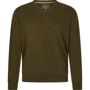 Pánský svetr Seeland - Pine V výstřih svetr pánský Light pine Zelená XXXL