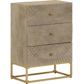 Komoda vidaXL Komoda se zásuvkami 55 x 30 x 76 cm masivní mangovník a železo [372016]