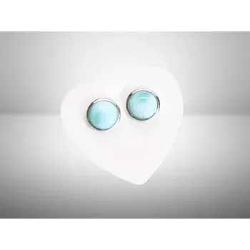 Šperk Larimar náušnice kulaté 7 mm – luxusní šperk z oceli