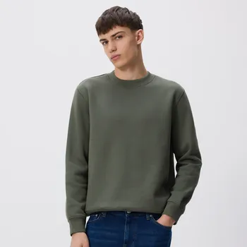 Pánská mikina Reserved - Hladká mikina s vysokým podílem bavlny - pudrově zelená - 6928H-97X - 6928H-97X-XXL