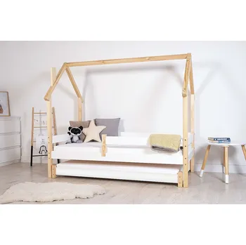 Dětská postel Dětská domečková postel Frank SCANDI - bílá-přírodní
