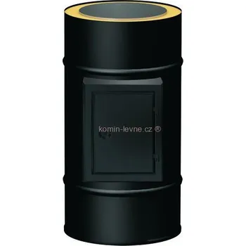 Komín Čistící díl s dvířky černý 160-30 mm SP