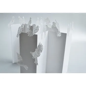 Porigami přání s obálkou Holubice, 11x 22 cm