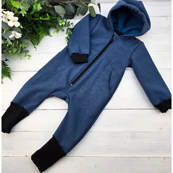 Dětský overall Kulišárny Softshell overal s kapsami MODROŠEDÁ VELIKOST: 74