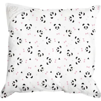Povlečení Eva Kiedroňová Povlak - Polštář - 30x30 - Malý - Zoo panda růžový s bílou