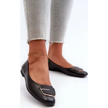 Dámské lodičky Dámské lodičky z ekokože s ozdobou Edoslli Barva: Černá, Velikost: 38