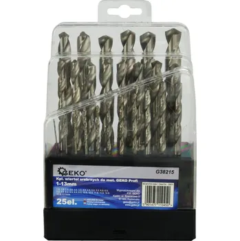 Vrták Sada stříbrných vrtáků do kovu GEKO 1-13mm, 25 ks G38215