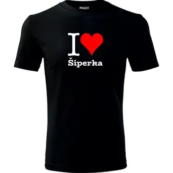 Chlapecké tričko Černé dětské tričko I love Šiperka - dárek pro malého pejskaře / pejskařku - barva černá - velikost 10let