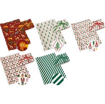 Balící papír Dárkový papír 70 x 200 cm - Neutrální 39 (mix 5 vánočních vzorů)