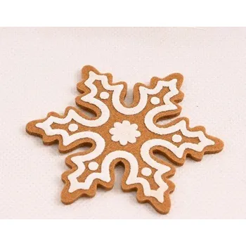 Vánoční dekorace Vločka z perníku 8 cm, hnědá