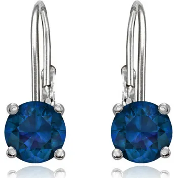 Náušnice Stříbrné náušnice s modrým zirkonem