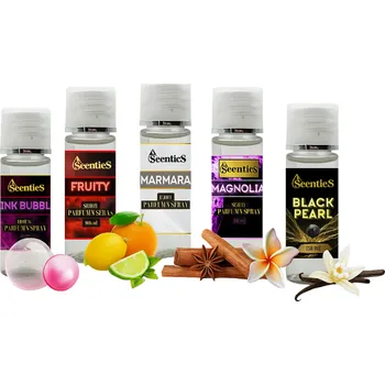 SADA Vzorky parfémy na praní ICONIC Scentics - 5 x 10 ml (Zkušební SADA PARFÉMŮ NA PRANÍ - 5 vůní z Kolekce ICONIC Scentics)