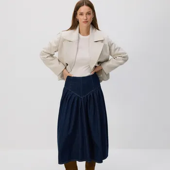 Dámská sukně Reserved - Džínová midi sukně - tmavomodrá - 599HV-59J - 599HV-59J-XXL