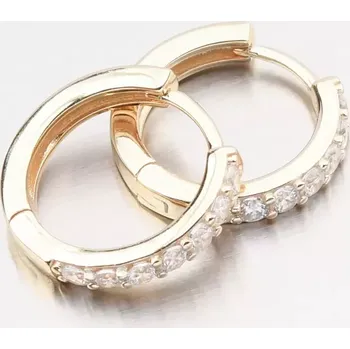 Náušnice Dámské náušnice stříbro 925 zirkon zlacené kruhy PKL-2274