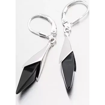 Náušnice Dámské náušnice stříbro 925 onyxem PKL-2272