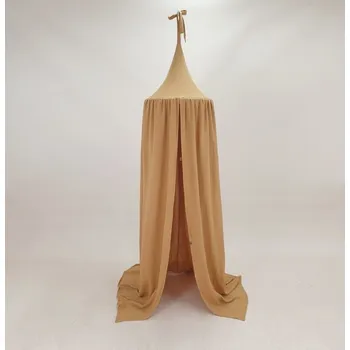 Nebesa nad postýlku Mušelínový baldachýn - hořčicový