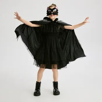 Reserved - Lesklý plášť s maskou kočky - černý - 621GV-99X - 621GV-99X-ONE