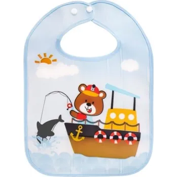 Bryndák Nepromokavý bryndáček Medvídek Rybář, modrý