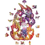 Barevné dřevěné puzzle - drak