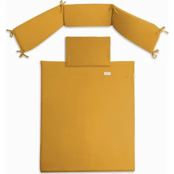 3-dílná sada mušelínového povlečení Heavens - hořčicová