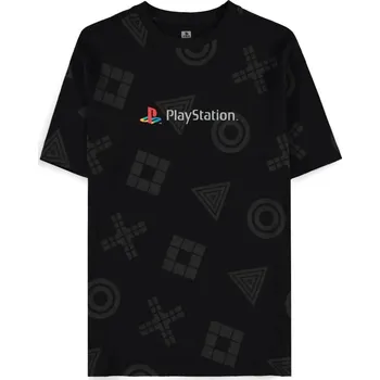 Pánské tričko Pánské tričko Playstation: Symboly (L) černá bavlna