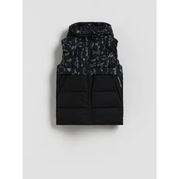 Chlapecká bunda Reserved - Zateplená vesta s kapucí - černý - PC913-99X - PC913-99X-U12