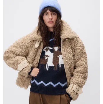 Dámský kabát Reserved - Bunda z umělé ovčí vlny - pšeničná - 271HM-12X - 271HM-12X-L