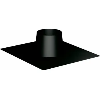 Komín Střešní průchodka 0° černá nerez okraj 150-30 mm