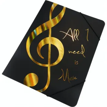 Hudebniny agifty Desky na noty - zlatý houslový klíč