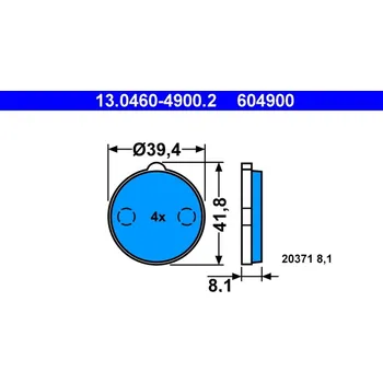 Brzdová destička Sada brzdových destiček, kotoučová brzda ATE 13.0460-4900.2