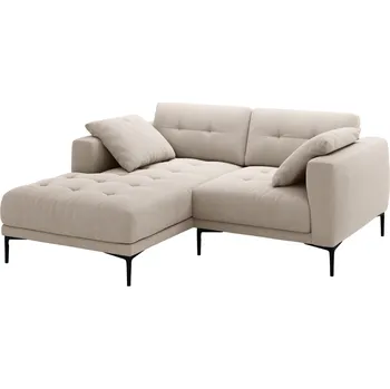 Pohovka Micadoni Béžová sametová rohová pohovka Bemy 205 cm, levá