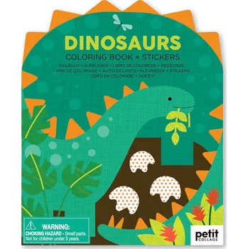 omalovánky Petit Collage Omalovánka se samolepkami dinosauři