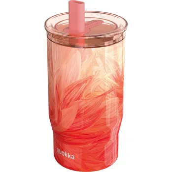 Quokka, Termohrnek se brčkem Quokka Mist Peach Petals 720 ml - Formadore