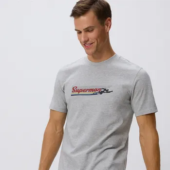 Reserved - Triko regular fit SUPERMAN™ - světle šedá - 672IH-09M - 672IH-09M-XL